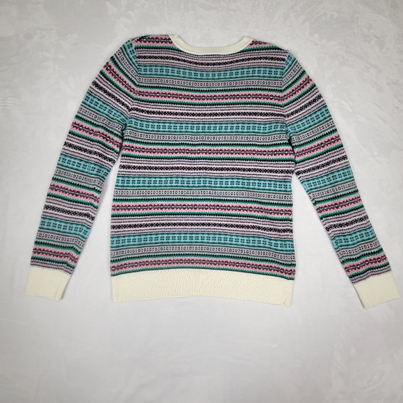 Talbots Fair Isle Lambswool Blend Crewneck Sweater Sz Large EUC Layering Cozy - Picture 4 of 9